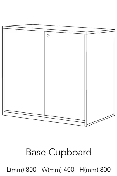 800 x 400mm cube base cupboard
