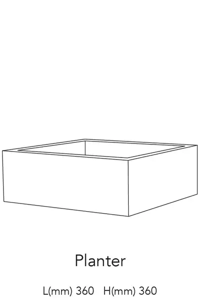 360 x 360mm planter box