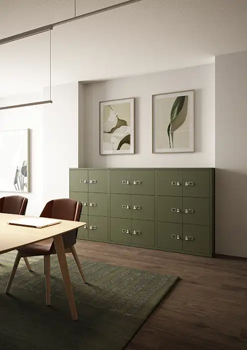 Lodge Locker Lodge 6 compartment locker in green metal finish