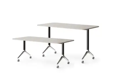 Folding conference table & high poseur table on castors