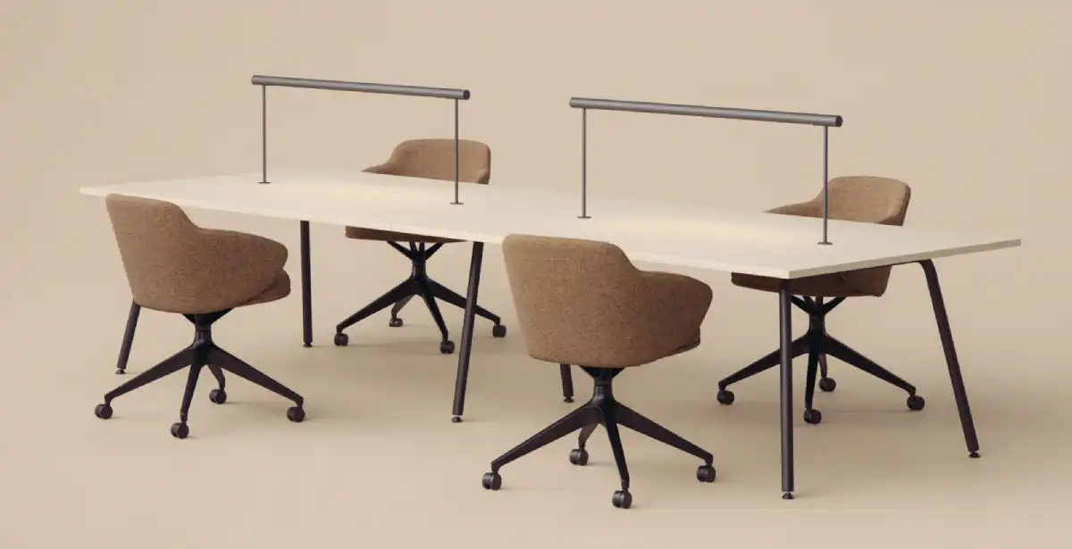 Collaborative table with LED library task lighting