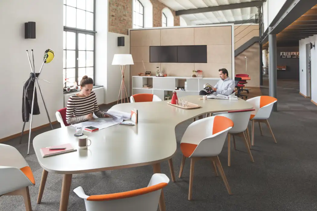 Flow organic shaped meeting table