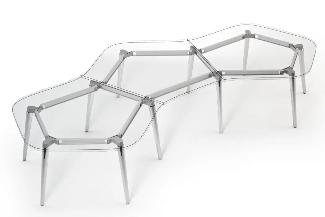 Flow organic shaped meeting table