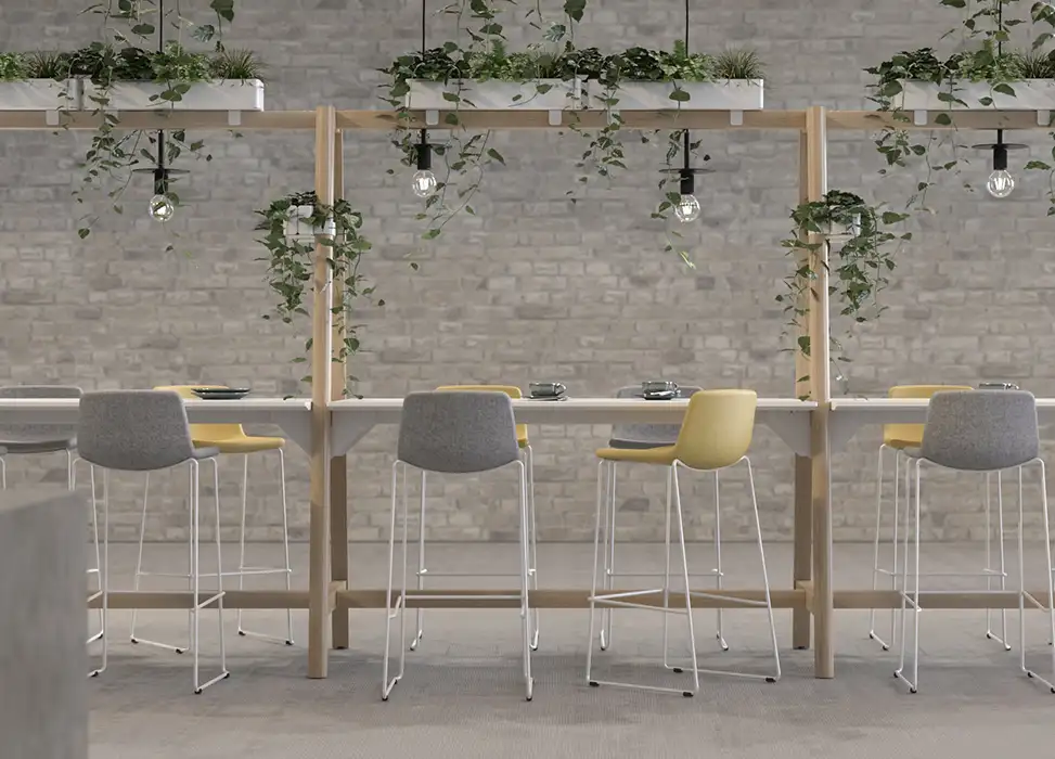 Nova Wood A frame table with planters