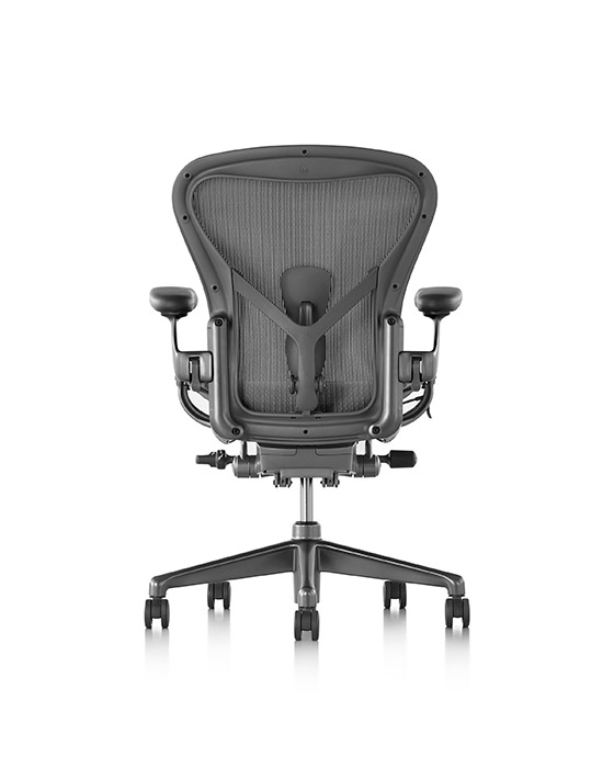 Aeron chair back with new PostureFit lumbar mechanism.